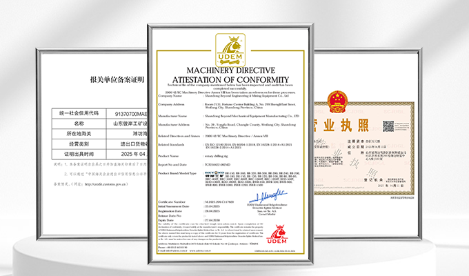 deep water well drilling rig certificate